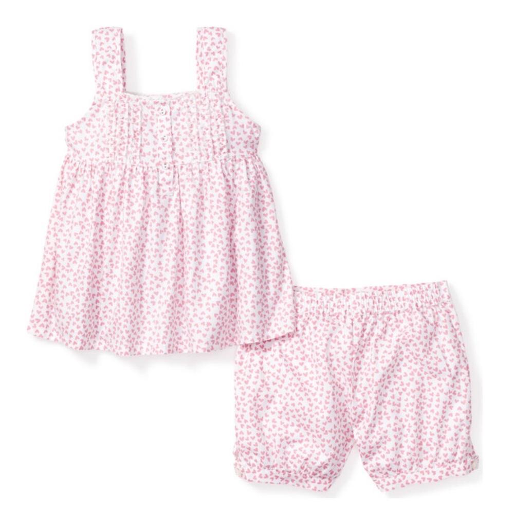 Petite Plume Charlotte Short Set. Sweetheart print